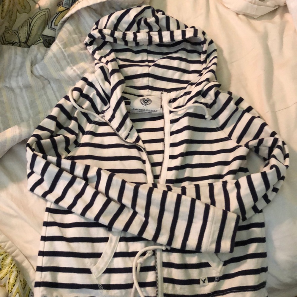 AE striped zip up size S